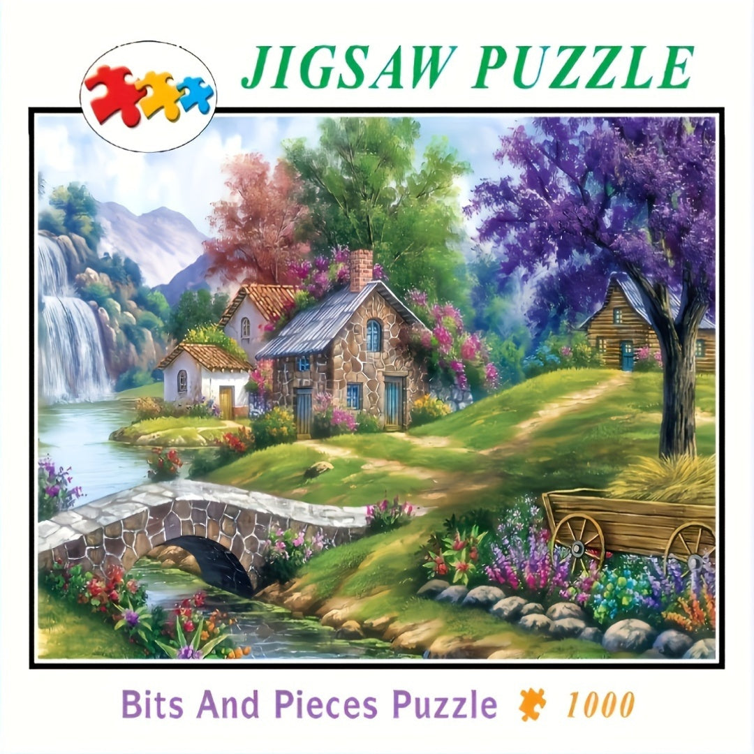 1000 Piece Landscape Oil Painting Puzzle: Adult Stress Relief & Creativity Boost - Classic Family Fun