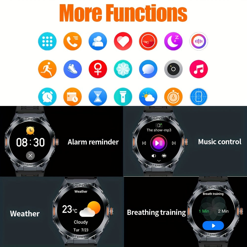 SENBONO Men's Smart Watch With 3.71 Cm HD Screen, Wireless Make/Answer Call, Sleep Monitor 100+ Sports Modes Step Calorie Counter Activity Trackers