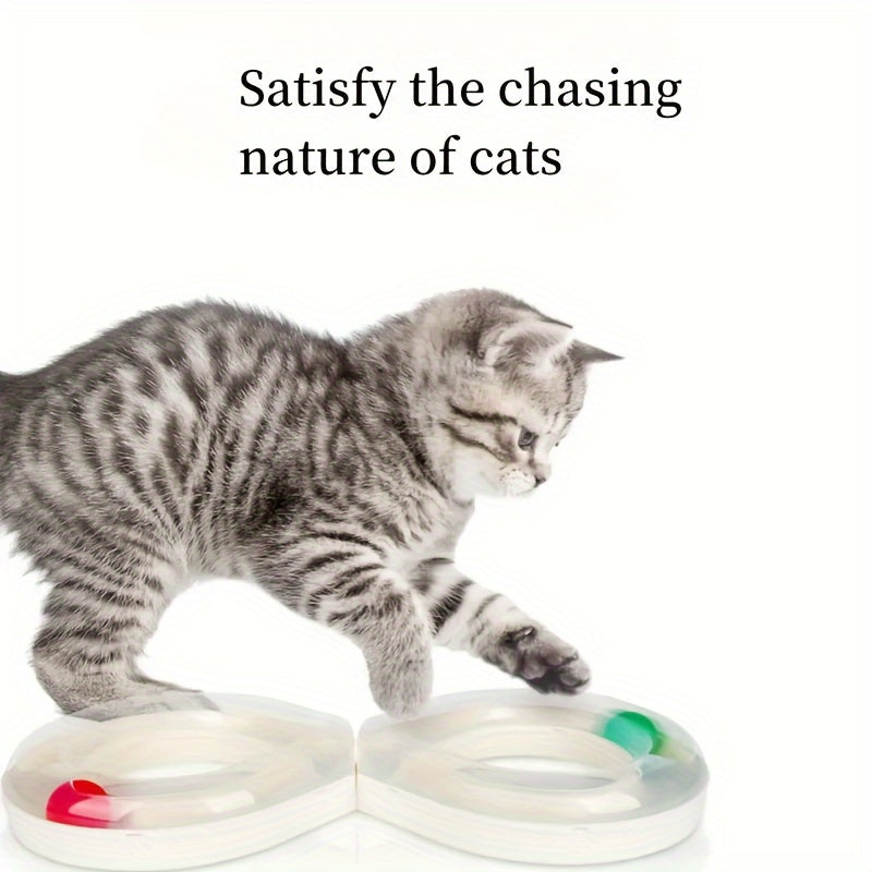 Interactive Cat Turntable Track - Durable Plastic Toy For Indoor Cats & Kittens, Self-Entertainment Play Plate - Kerala Elegance