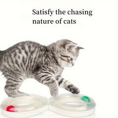 Interactive Cat Turntable Track - Durable Plastic Toy For Indoor Cats & Kittens, Self-Entertainment Play Plate - Kerala Elegance