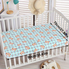 1pc Super Soft Waterproof Diaper Changing Mat, Breathable Washable Cartoon Printed Bed Care Mat