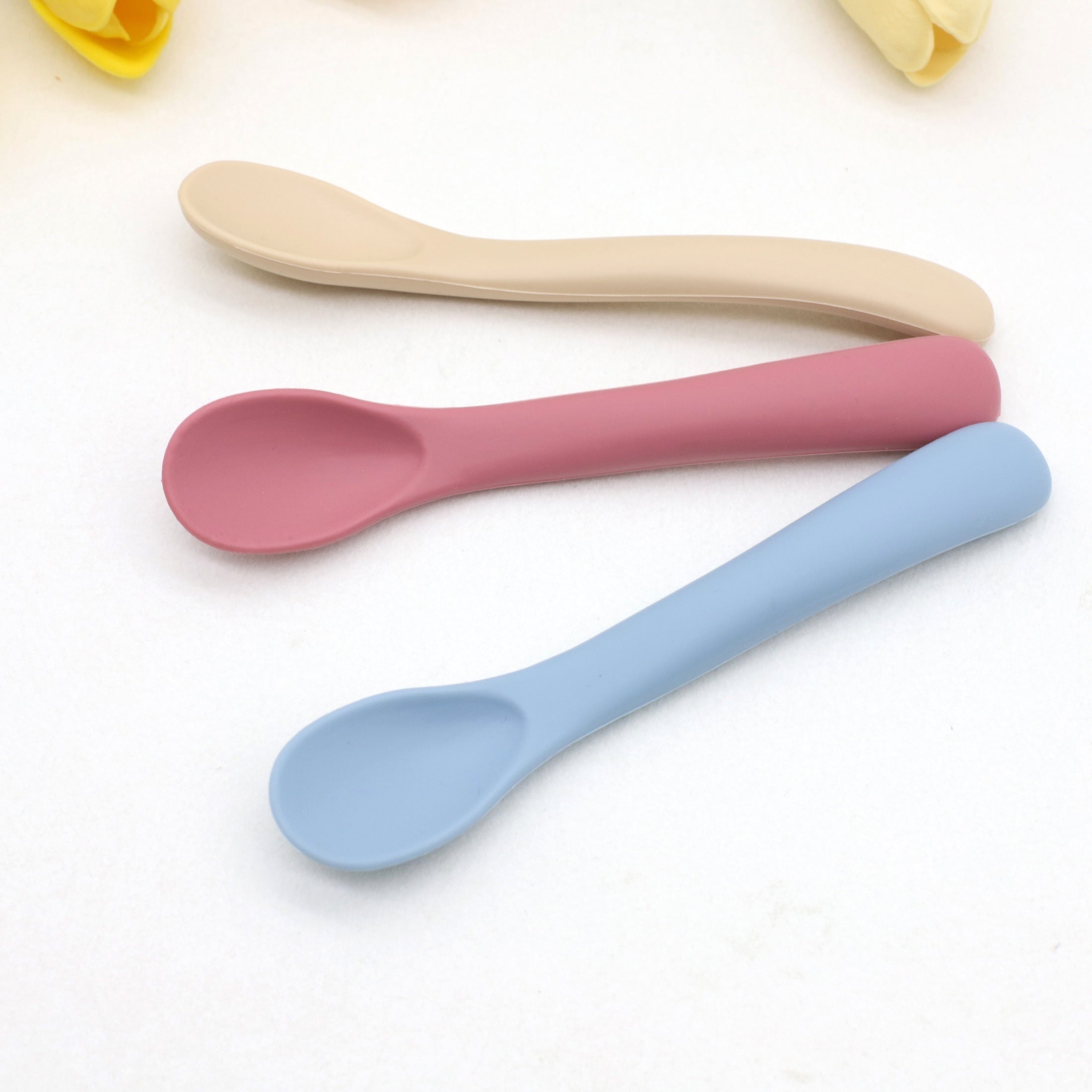 3pcs Silicone Feeding Utensils For Little Ones 0-6 Years, Bpa-Free, Soft On Gums