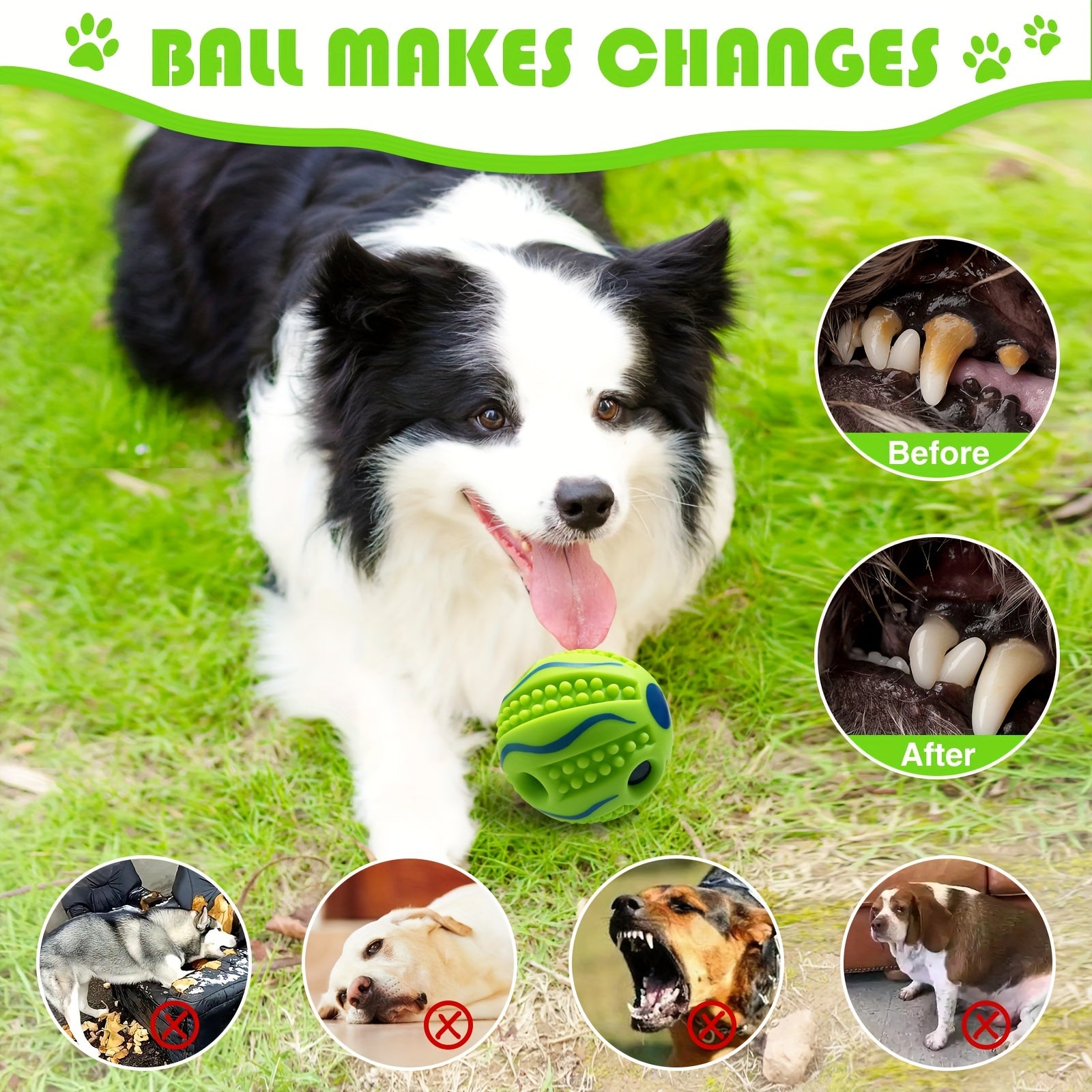 Wobble Giggle Ball For Dogs, Interactive Pet Toy, Funny Giggle Sounds Teeth Cleaning Toy, For Playing/Training/Herding, For Medium Large Dogs - Kerala Elegance