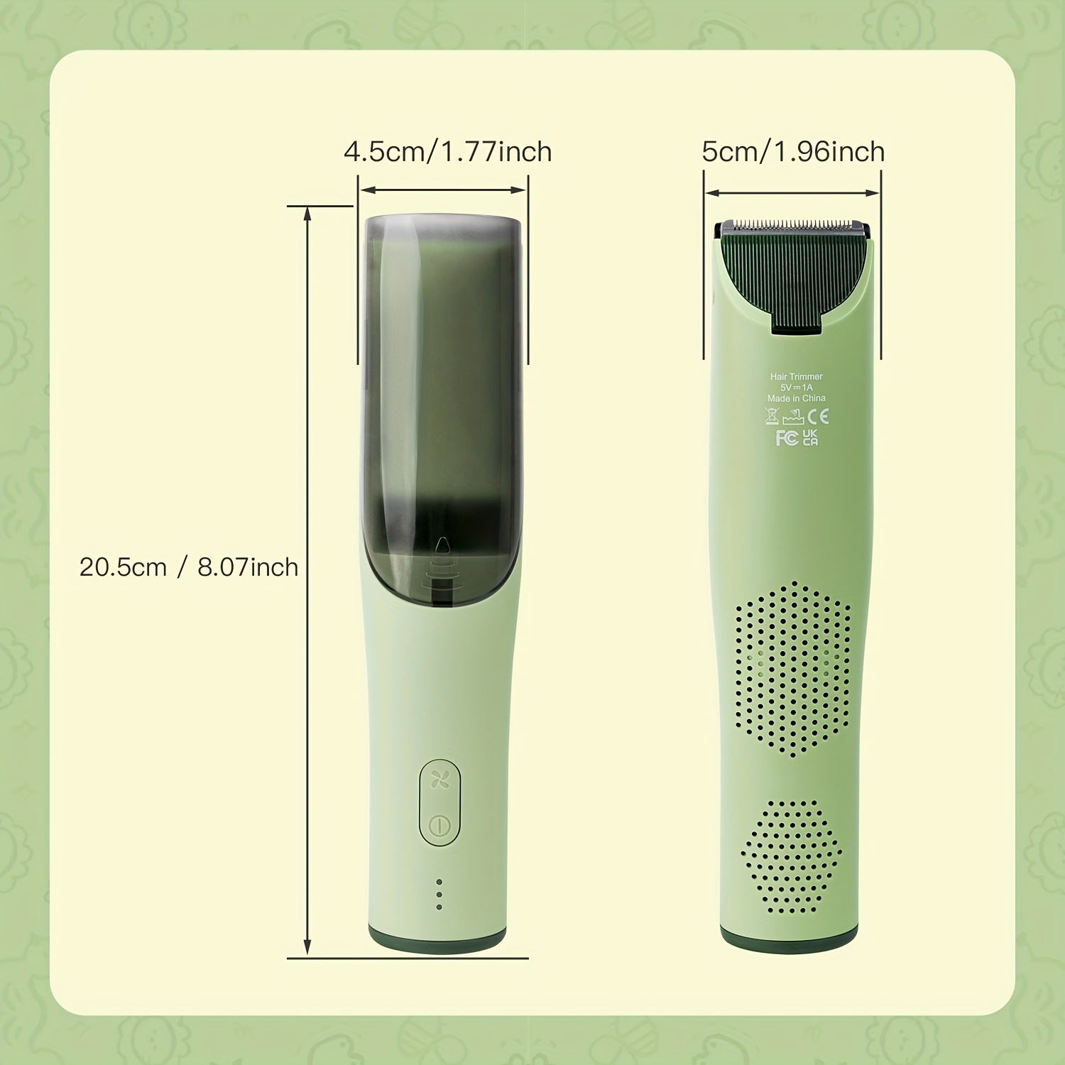 YAFULL Kids Safe Hair Clipper Set with Suction Chamber, 3 Guide Combs, USB Rechargeable Lithium Battery, Quiet Wireless Operation for Toddlers & Children Ages 3-8, Electric Hair Trimmer Care Kit