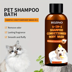 Coconut Essence Pet 3-in-1 Shampoo And Conditioner Bath Gel, Mild And Clean, Soothe The Skin, Make The Fur Shiny, Safe And Healthy, Common For Cats And Dogs