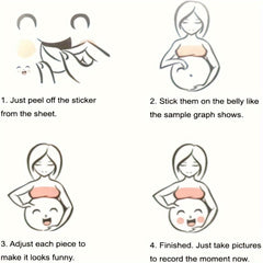 10PCS Pregnancy Belly Stickers Set, Maternity Funny Facial Expressions Decals, Baby Bump Keepsake, Photo Prop, Creative Pregnant Women Gift, Paper Belly Art for Expecting Mothers 14+