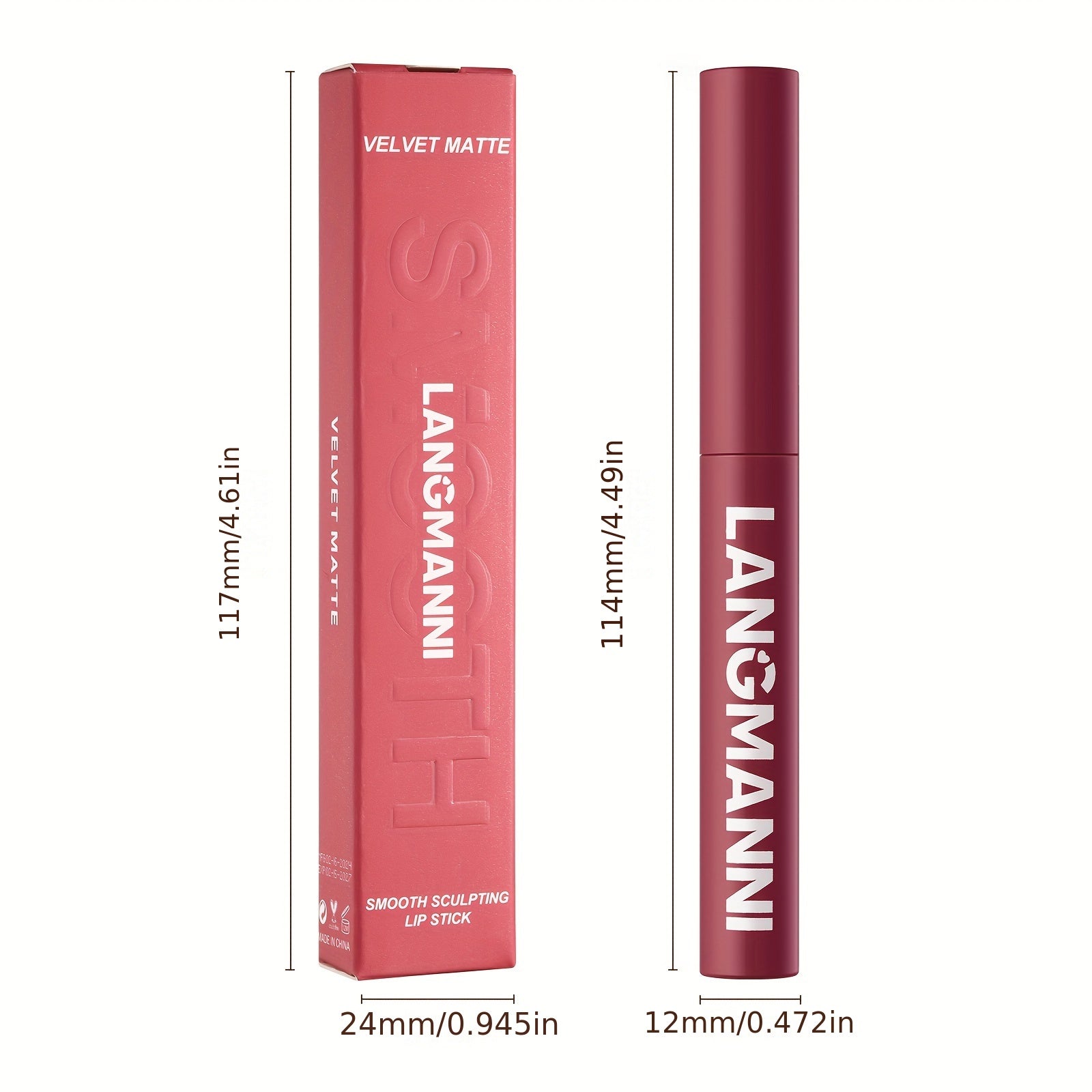 LANGMANNI 12 Color Lip Sticks: Luxurious Matte Lip Sticks with Shimmering Finish, Waterproof, Long-Lasting, and Moisturizing, Suitable for Vibrant Orange, Berry, Mixed, Pink, and Red Tones for Fuller Lips