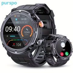 Outdoor Smart Watch(Answer/Dial Calls), Waterproof Sport Smartwatch For IPhone And Android Phones, Fitness Tracker Watch With Multi-Sport Modes/Music-Control/Alarm Clock/Long Battery Life/Good Gifts For Men