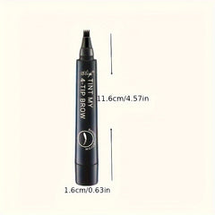 4-Tip Tattoo Eyebrow Pen 1pc, Long-lasting Waterproof Brow Gel, Natural Hair-Like Strokes, Easy To Use, Perfect Eyebrow Filling, Smudge-Proof Eyebrow Tints