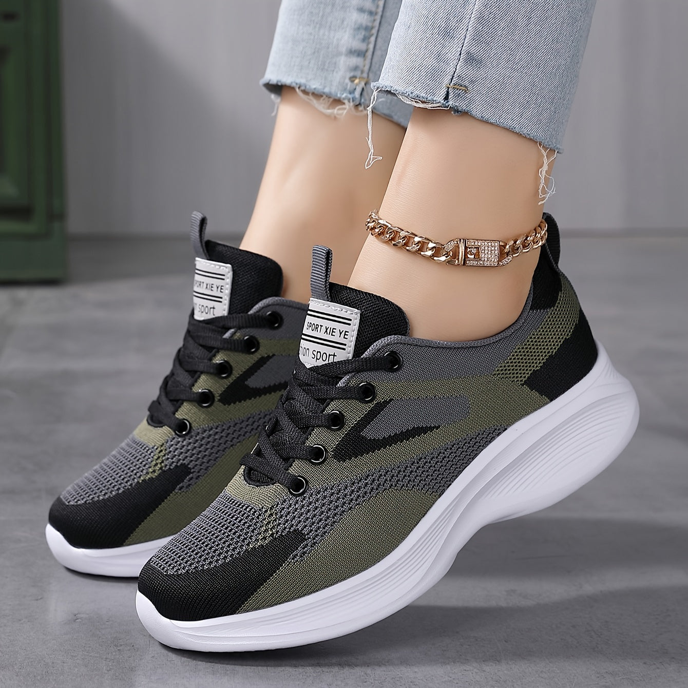 Women's Breathable Mesh Sneakers, Casual Lace Up Outdoor Shoes, Comfortable Low Top Sport Shoes