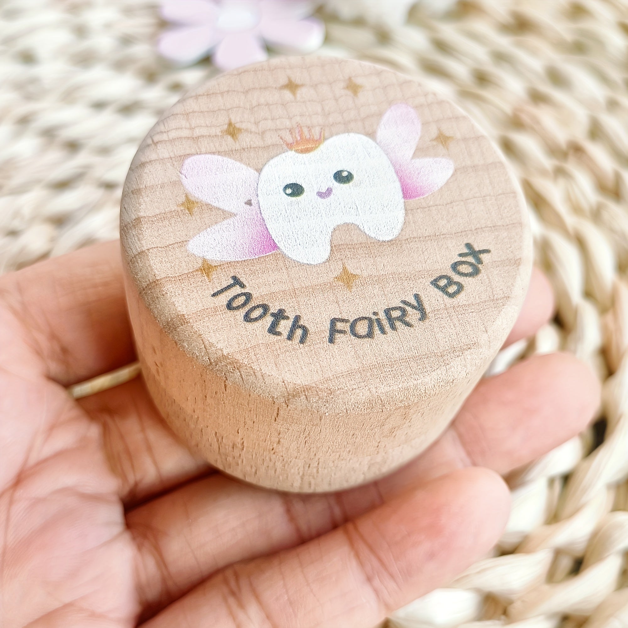 Wooden Tooth Fairy Keepsake Box - Perfect For Storing Baby Teeth & Fetal Hair, Ideal Birth Souvenir & Home Decor, Great For Birthdays & Baby Showers Tooth Fairy Box Tooth Keepsake Box