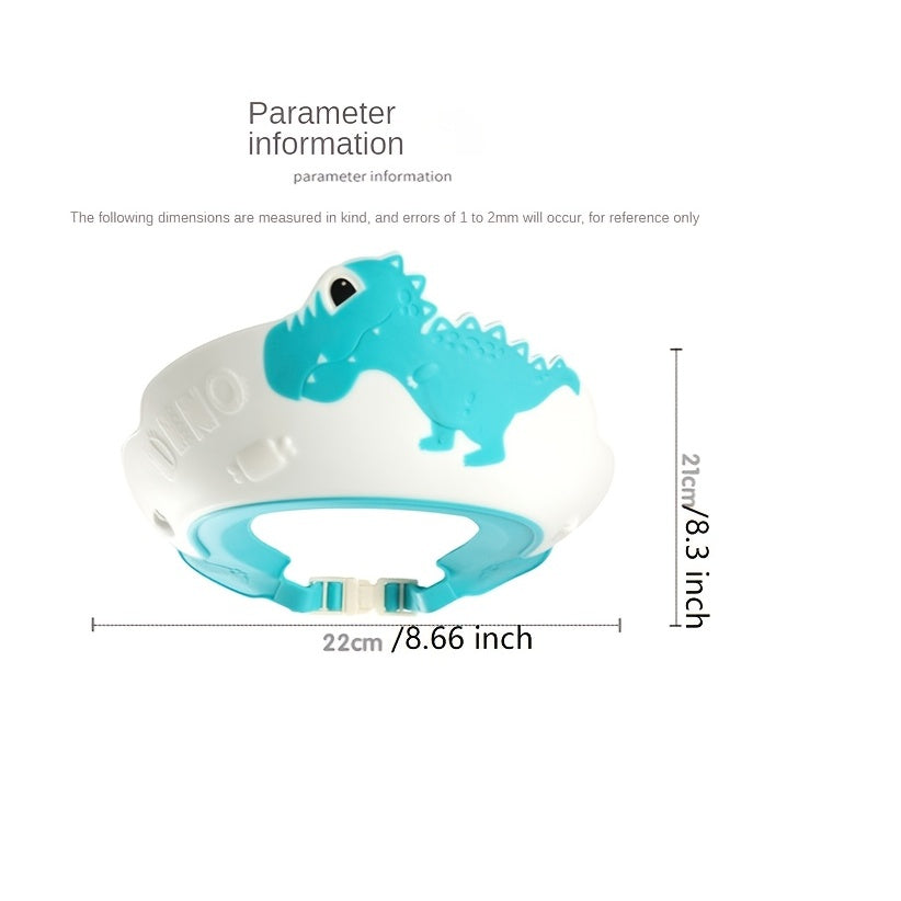 Baby Soft Rubber Waterproof Shampoo Cap, Children Shampoo Artifact, Baby Shampoo Cap Waterproof Ear Protector, Baby Bath Shower Cap, Dinosaur Pattern