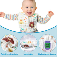 5pcs 6-layer Cotton Gauze Bibs, Soft Feeding Bibs (random Color)