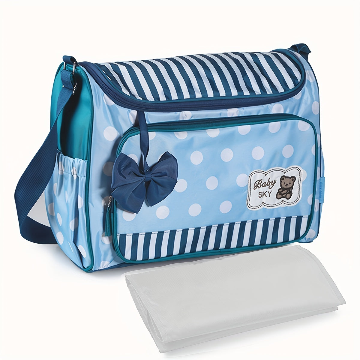 Fashion Print Large Polka Dot Mommy Bag, Large Capacity Mom Shoulder Bag, Mother Diaper Bag