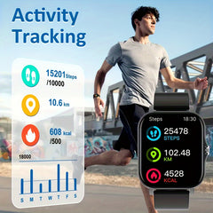 Hot 2024 New 1.83-Inch Touch Screen Dual Strap For Smart Watch For Men And Women - Make/Receive Calls, Step & Calorie Tracker, Call Info Prompt, Multifunction For Smart Watch, Wireless Connect For Android & For Iphone