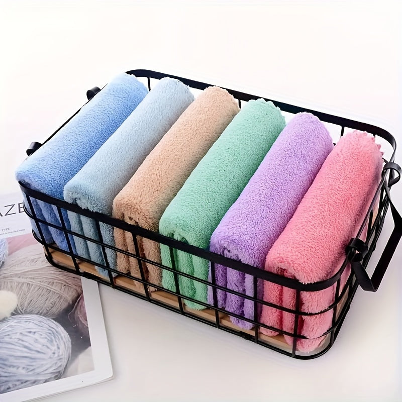 5pcs Hand Towels, Soft & Absorbent Microfiber Coral Velvet Towels For Gym, Shower, Spa, Quick Drying Hand Towel