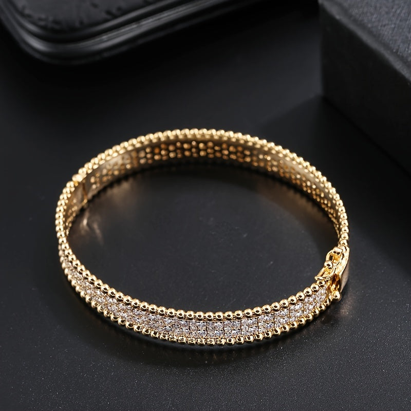 Simple Bangle Bracelet With Full Of Sparkly Zircon Bracelet All-match Jewelry For Women Clothing accessory