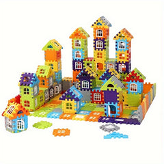 100pcs House Assembly Building Blocks, Large Size, Creative Square Block Building Blocks, Basic Assembly Building Blocks, Educational DIY Assembly Toys, Birthday Gifts Christmas, Halloween Gift