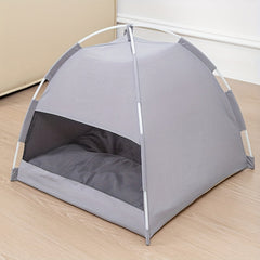 Classic Style Polyester Fiber Cat Tent - Summer Pet House Nest with Cool Sleeping Mat for Comfortable Indoor Cat and Dog Bed - Suitable for All Seasons Use