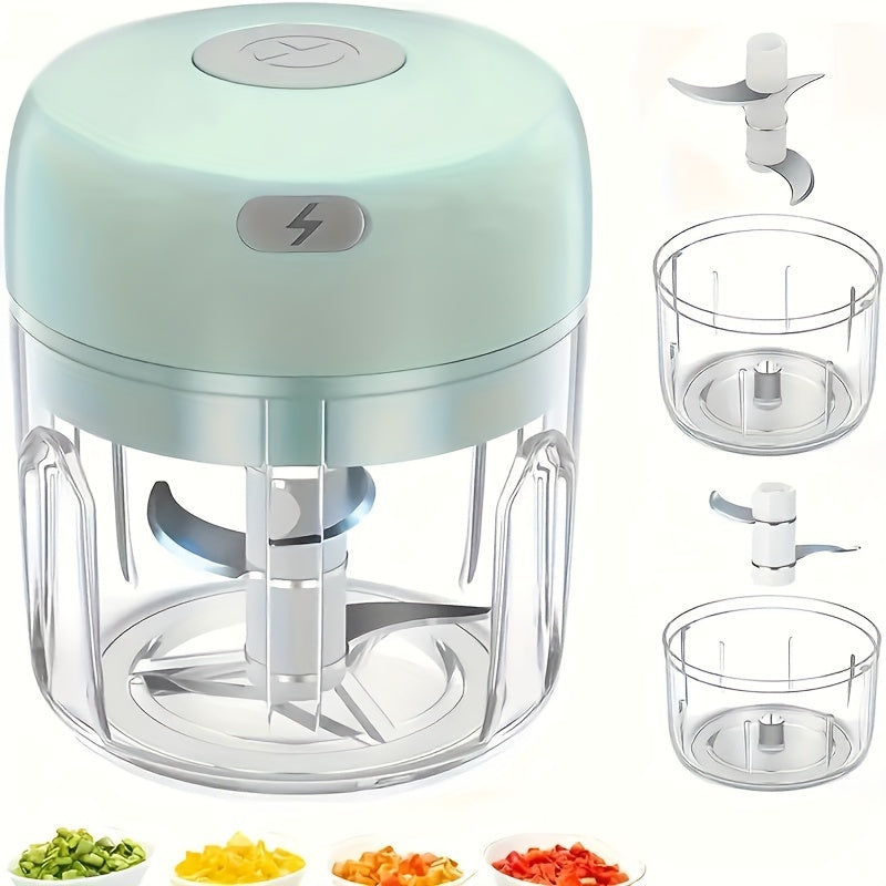 Electric Garlic Chopper, Portable Vegetable Hopper, Garlic Press, 250ML/100ML, Garlic Grinder Crushing Onion Chopper, Vegetable Mixer, Cordless Food Processor, Used For Ginger, Chili, Fruit Meat, Spices, Beans