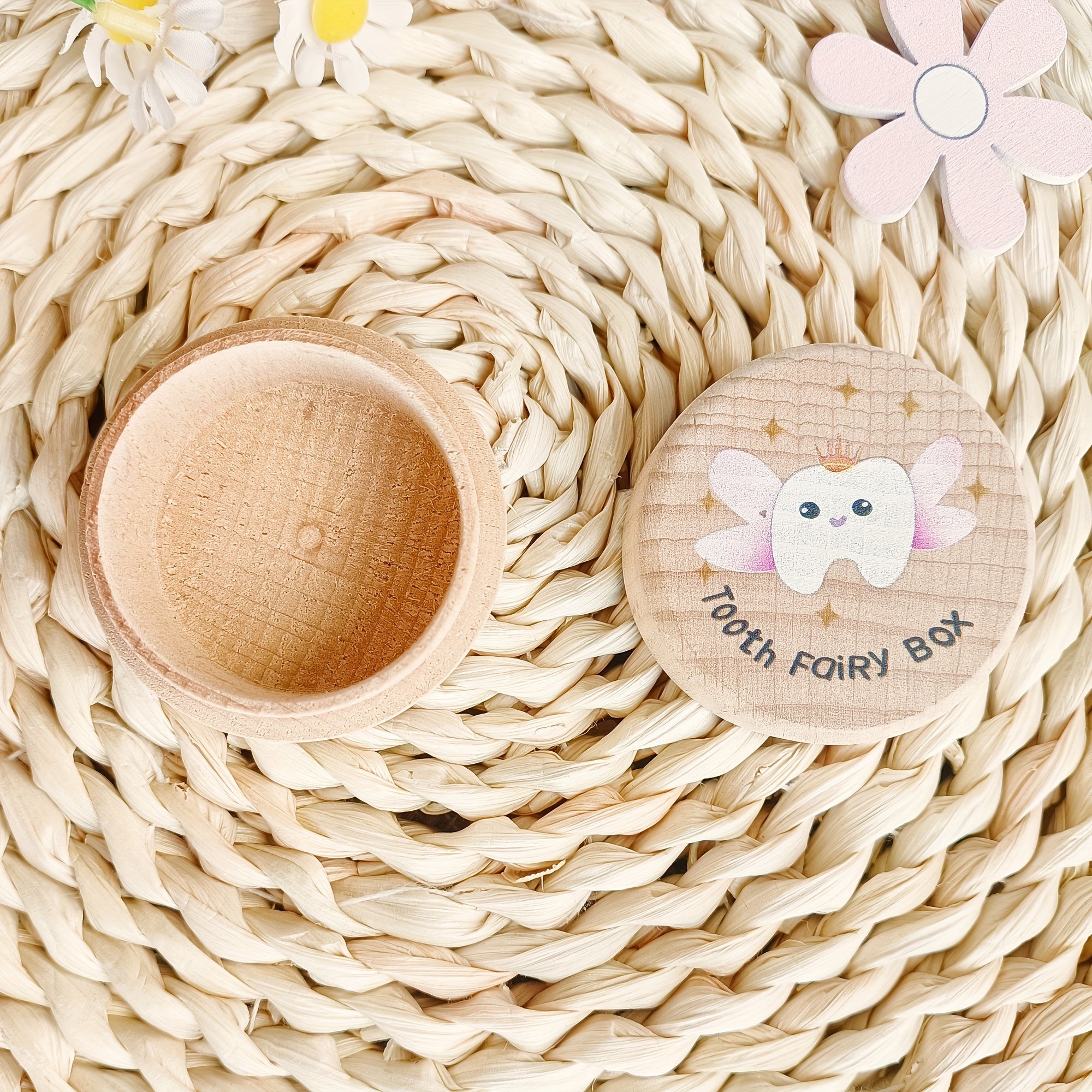 Wooden Tooth Fairy Keepsake Box - Perfect For Storing Baby Teeth & Fetal Hair, Ideal Birth Souvenir & Home Decor, Great For Birthdays & Baby Showers Tooth Fairy Box Tooth Keepsake Box