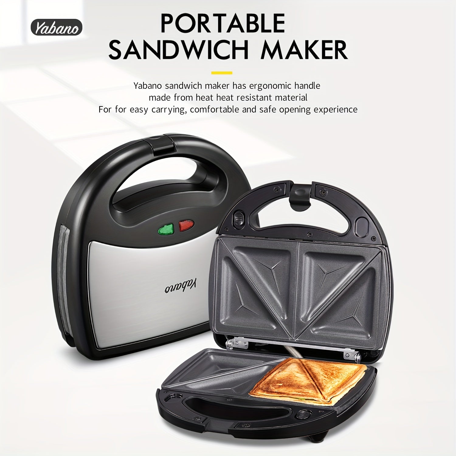 Yabano Sandwiches Toaster 3 in 1 Toastie Makers Waffle Maker Machine & Panini Maker Grill with Detachable Non-Stick Plates, LED Indicator Lights, Cool Touch Handle, Dishwasher Safe, 800W, Kitchen Gadgets Gifts For Mom Or Dad