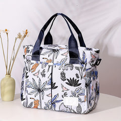 Chic Floral Diaper Bag - Large Capacity Oxford Fabric Organizer With Multiple Compartments For Youngsters And Toddler Essentials