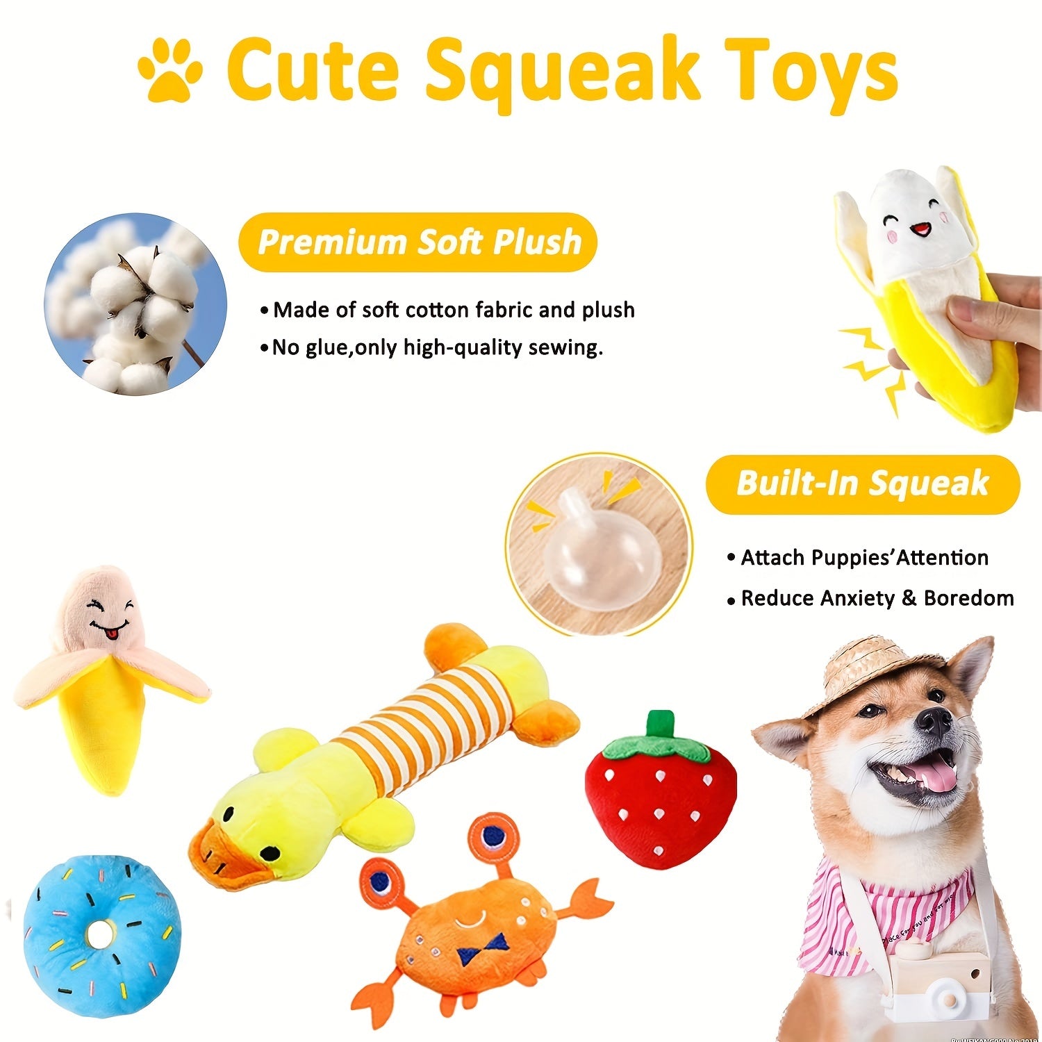 20 PCS Dog Toys, Puppy Chew Toys For Fun And Teeth Cleaning, Dog Squeak Toys, Treat Dispenser Ball, Tug Of War Toys, Puppy Teething Toys, Dog Rope Toys Pack For Medium To Small Dogs - Kerala Elegance