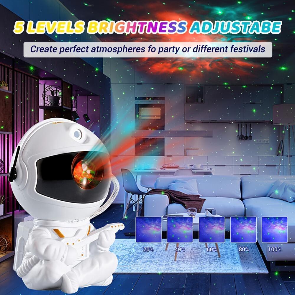 Astronaut Galaxy Star Projector With Guitar - Usb Powered, Perfect For Parties & Spaces, Ideal Gift For Teens & Adults