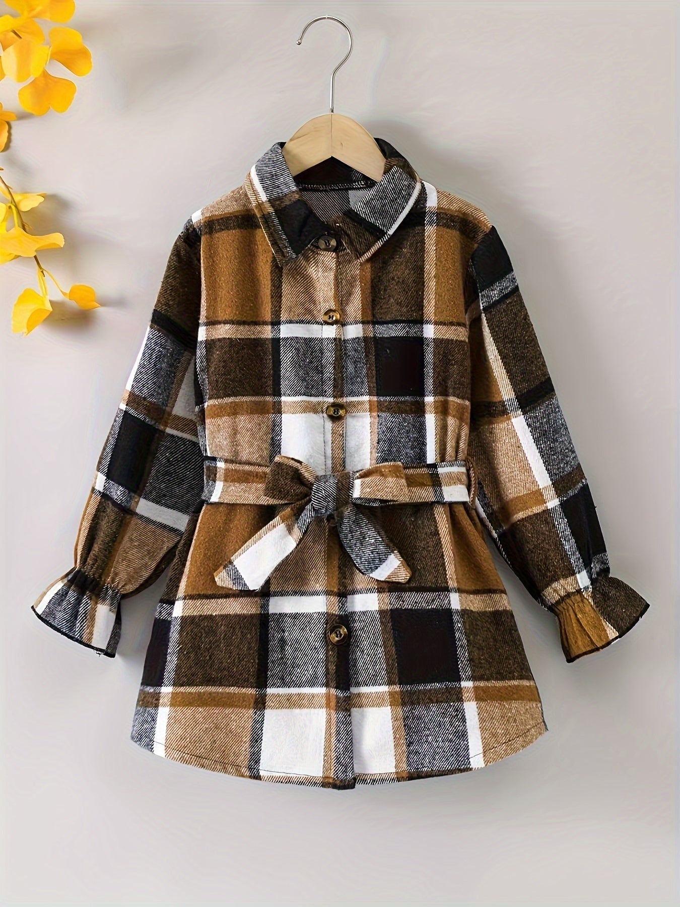 Girls Classic Plaid Long Sleeve Shirt Versatile Shirt Spring Fall Christmas Gift Party