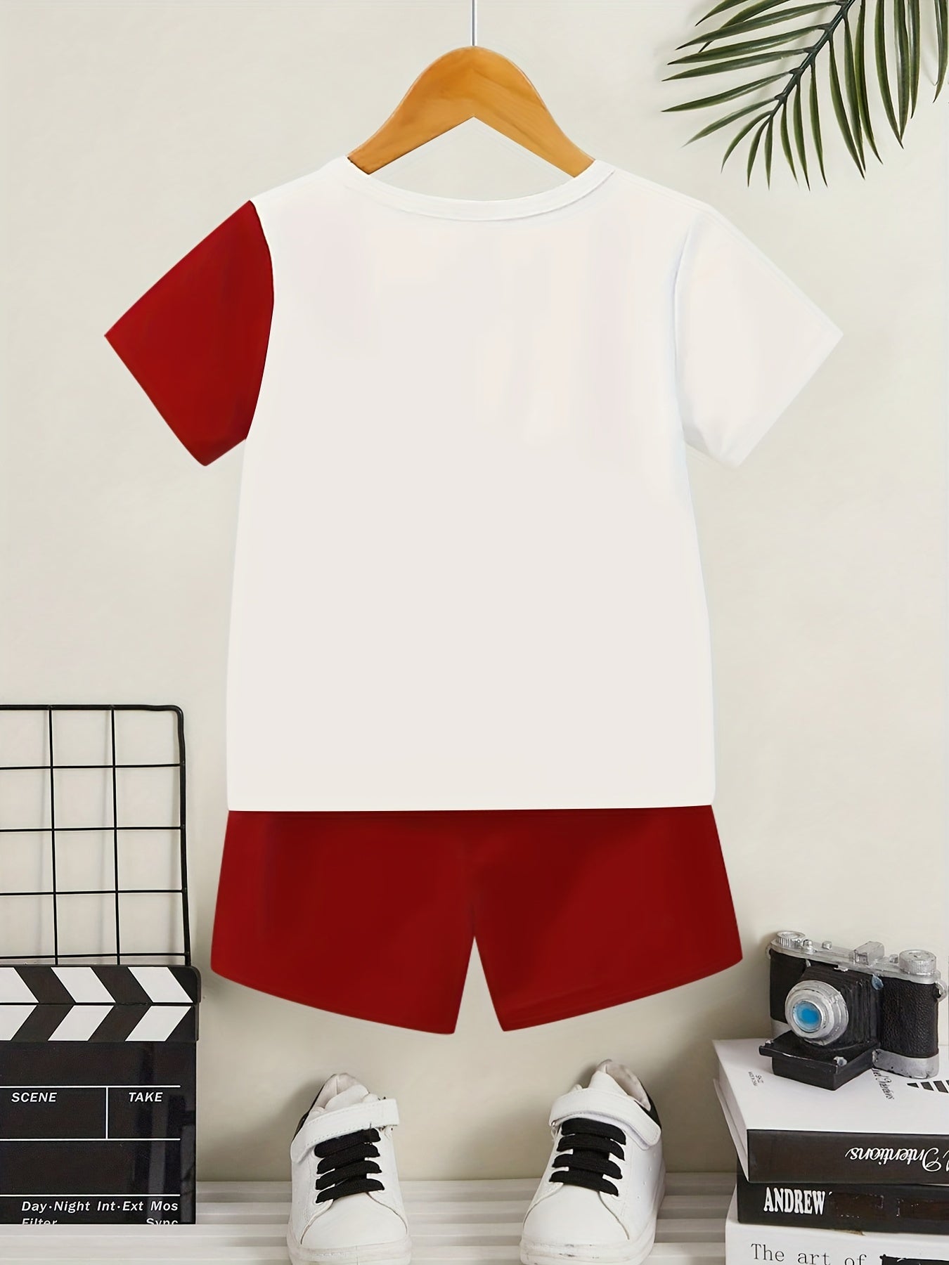 2pcs Boys Casual DAD+ME Letter And Fist Print Comfortable Versatile Short Sleeve T-shirt & Shorts Set, Cool, Lightweight And Comfy Summer Clothes!