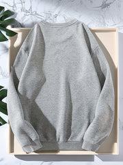 Fashionable Men's Casual Letter Print, Long Sleeve Round Neck Sweatshirt, Suitable For Outdoor Sports, For Autumn And Winter, Can Be Paired With Hip-hop Necklace, As Gifts