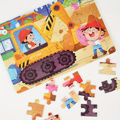 Wooden 30-Piece Large Cartoon Puzzle: Early Education for Kids, Enhances Hand-Eye Coordination, Suitable for Ages 3-8