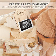 1pc Creative Wooden Ultrasonic Photo Frame, Double-sided Logo, Pregnancy Announcement Sign, Ultrasonic Photo Frame, Pregnancy Gift For New Mothers, Room Decor