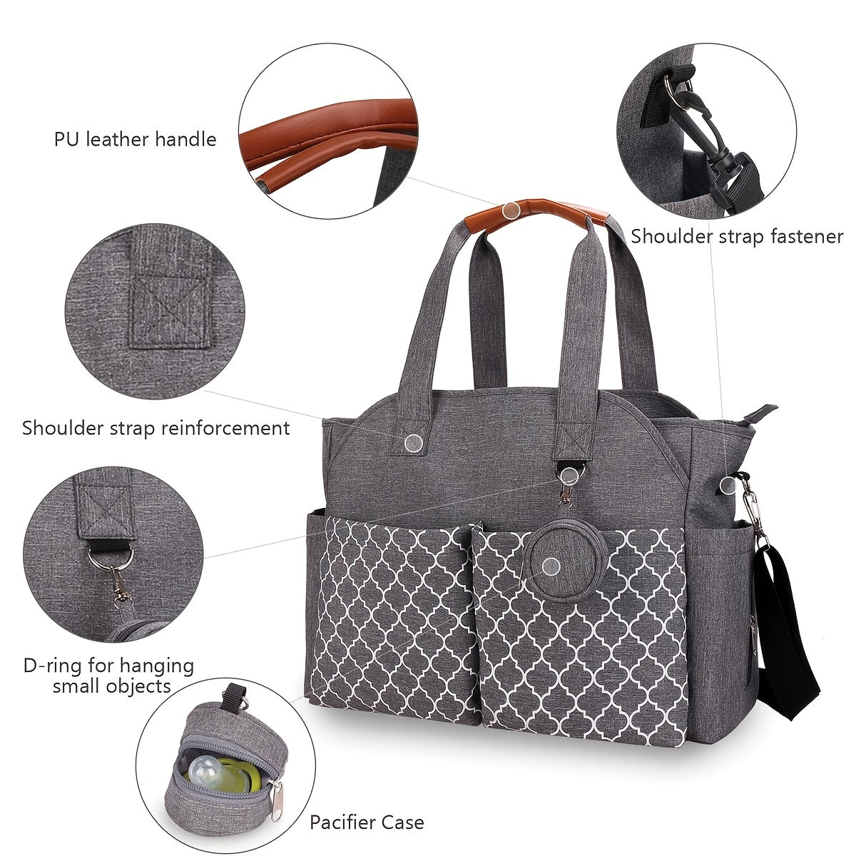 Stylish Diaper Bag - Spacious Tote & Satchel Messenger - Designed for Moms & Girls - Perfect Christmas, Halloween, Thanksgiving Gift - Versatile & Fashionable