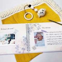 Pregnancy Journal & Book & Diary Week By Week, Pregnancy Album For Photos, Ultrasounds And Information, With 8 Sheets Of Cute Stickers, Luxury Edition In Materials And Design