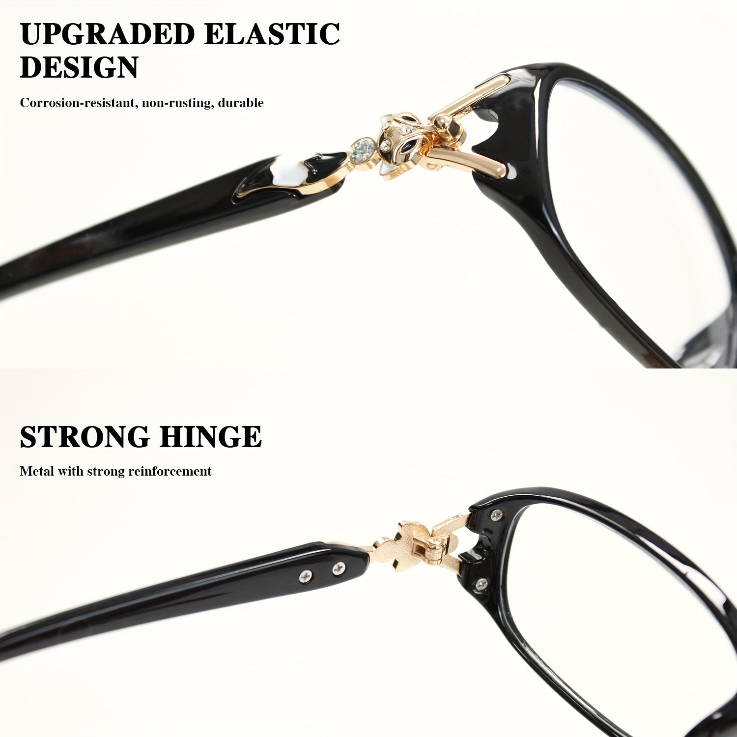 3pcs Fashion Reading Glasses Elegant Metal Unique Decorative Frame Exquisite Design Women's Computer Glasses