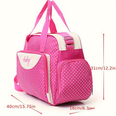 Polka Dot Crossbody Bag, Large Capacity Mommy Bag, Shoulder Bag, Portable Multifunctional Mommy Bag, Diaper Bag