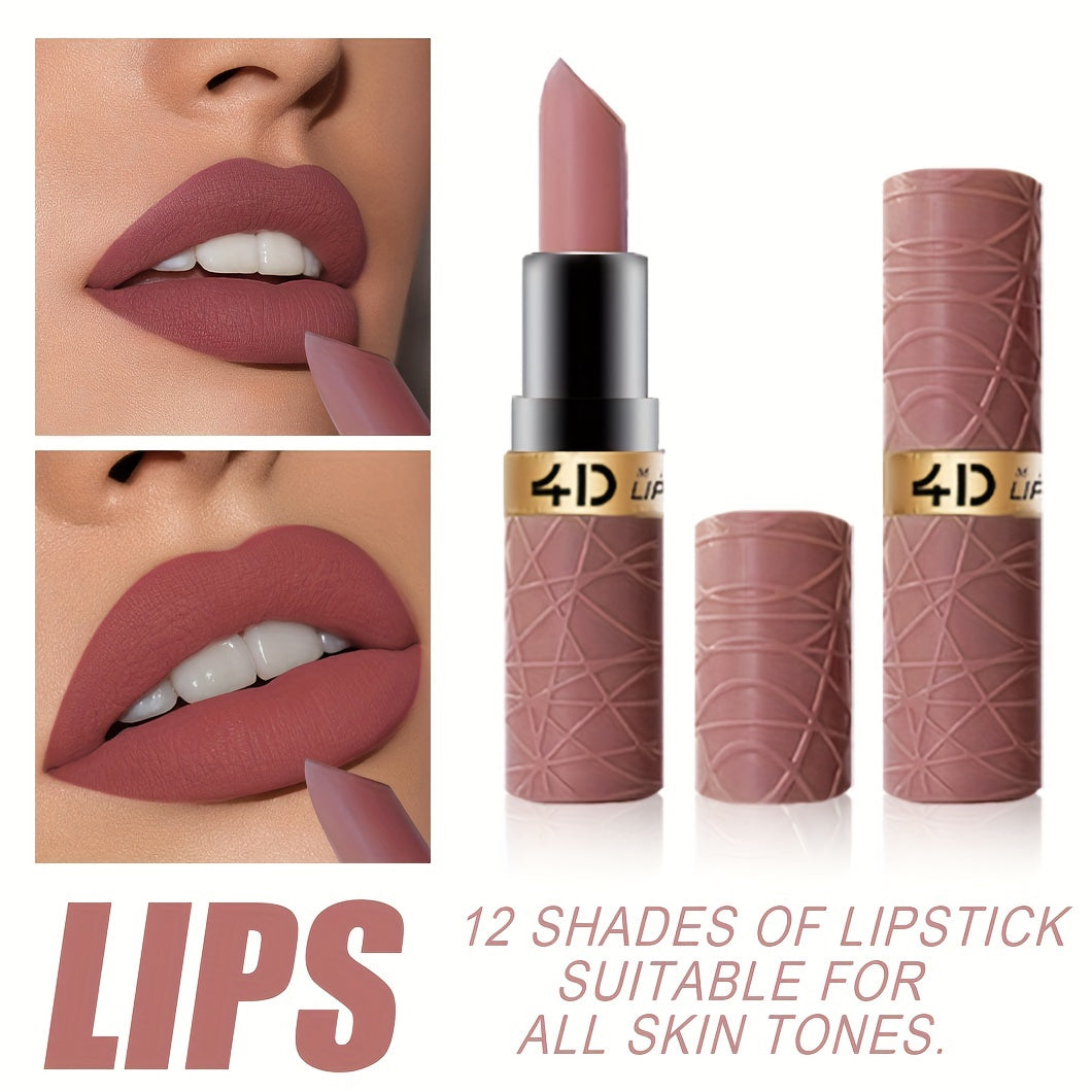 6pcs Beauty Matte Lipstick Gift Set Misty Nude Lipstick Cameo Brown Multi-color Set Lip Makeup For Valentine's Day Gifts