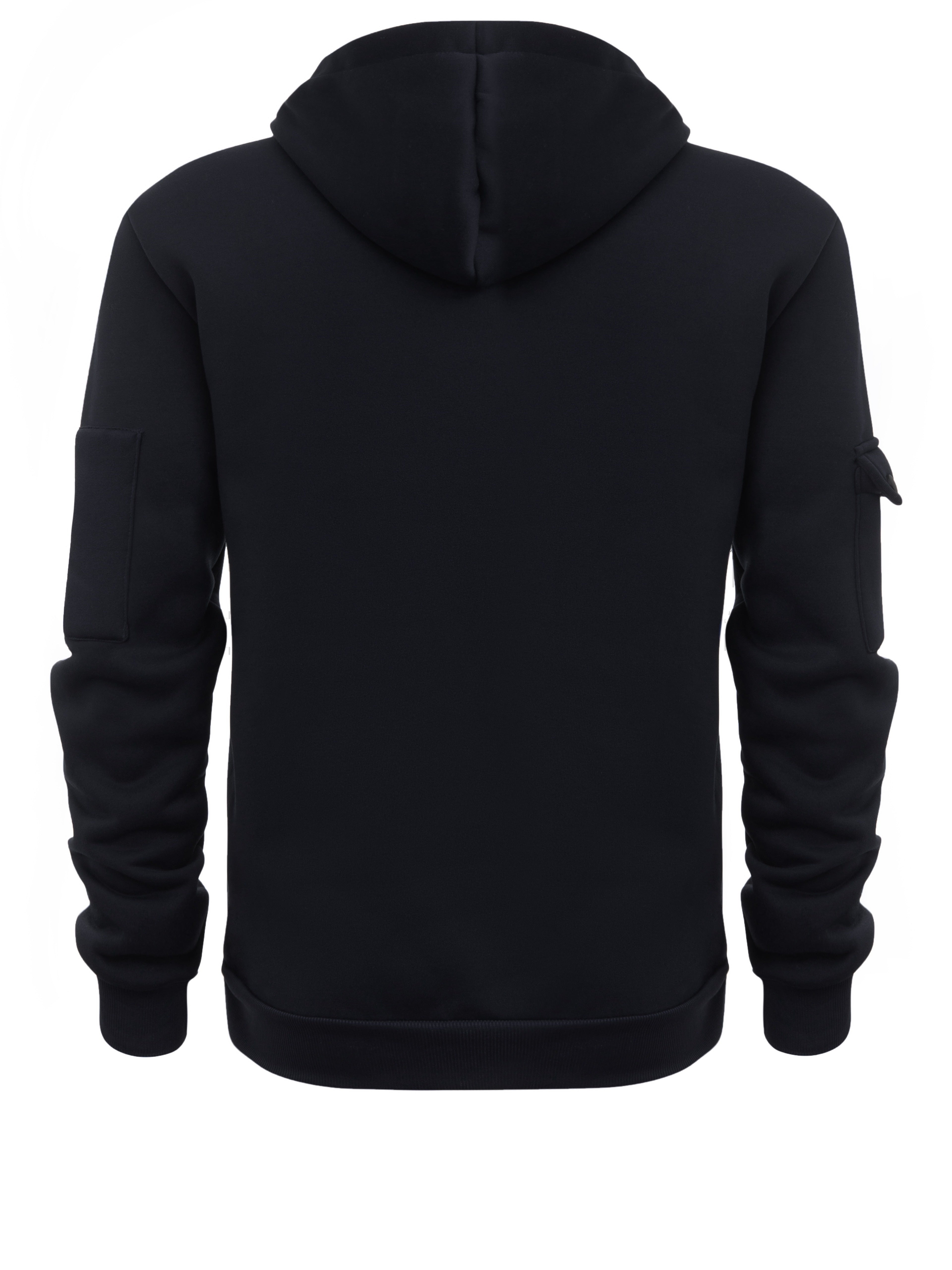 Men's Hooded Solid Long Sleeve And Zippered Henley Neck Sweatshirt With Multiple Pockets, Chic And Versatile Hoodie For Men's Spring And Autumn Outdoors Wear