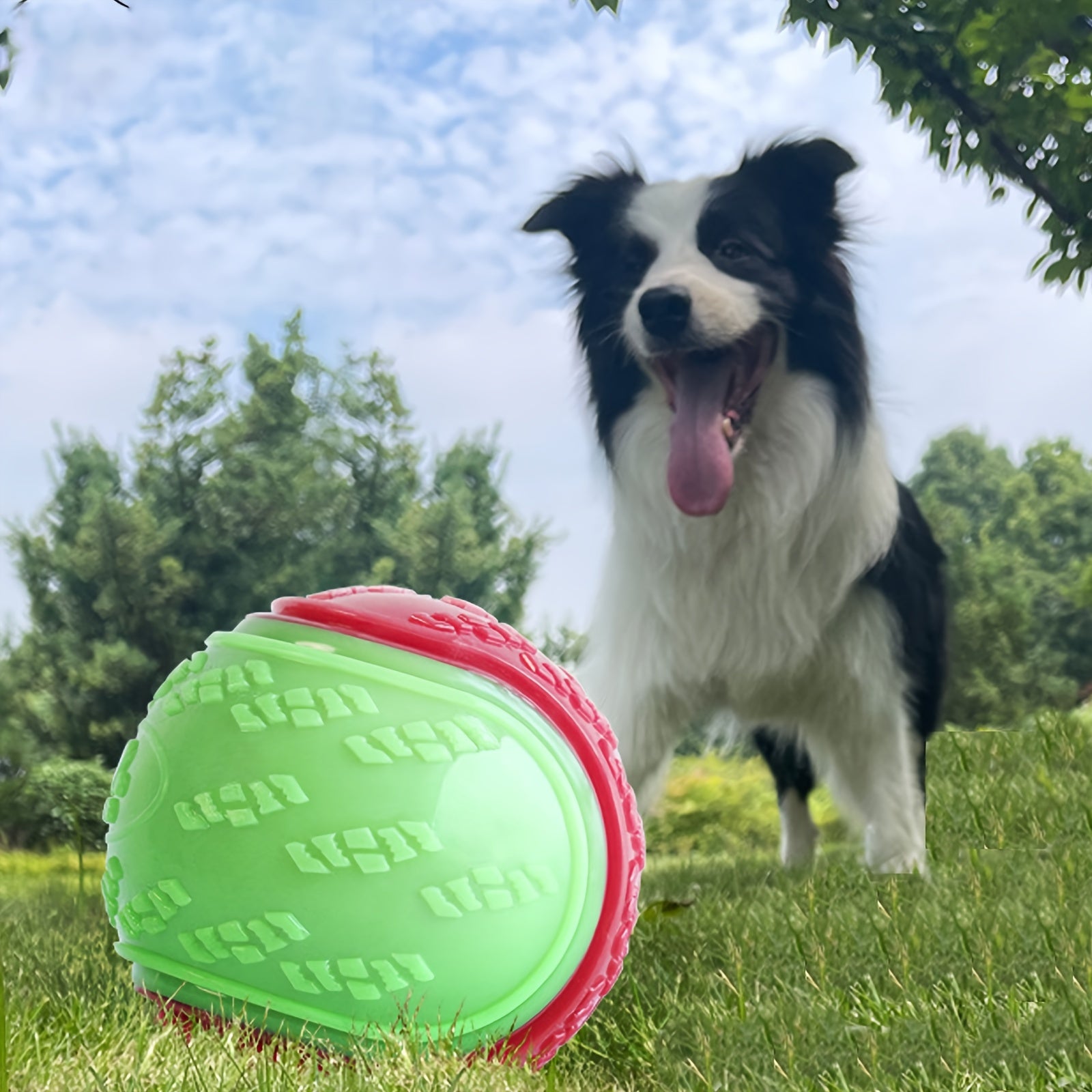 Durable Rubber Dog Toy Ball - Interactive Chew Toy For Medium & Large Breeds, Random Color - Kerala Elegance