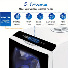 Table Top Dishwasher 6 Programs Mini Dishwasher With Touch Control, Auto-drying, Baby Care & Fruit Wash, Perfect For Small Families, Couples [Energy Class F]