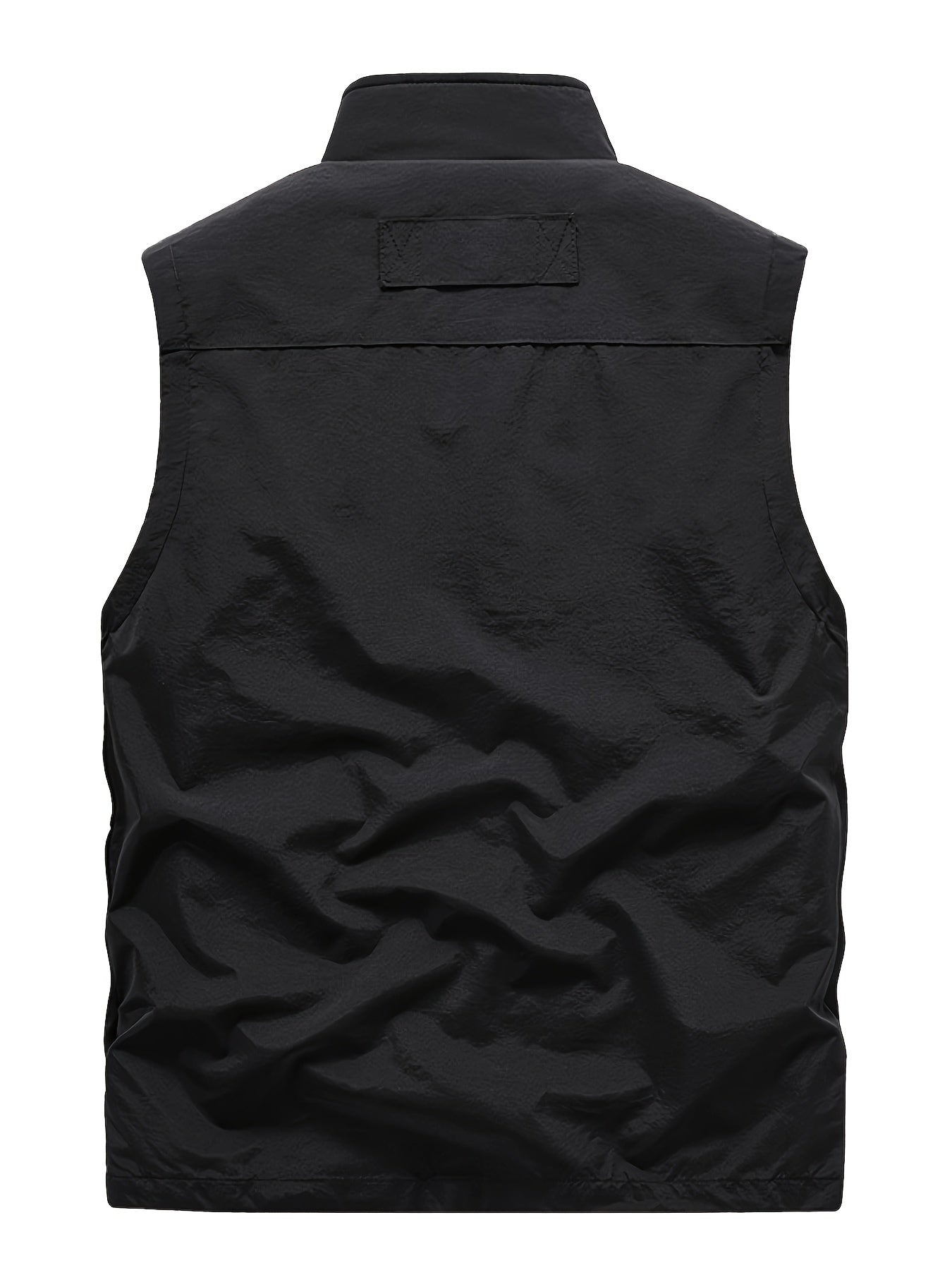 Mens Stylish Cargo Vest with Zipper Pockets - Rugged Stand Collar Zip-Up for Spring Summer Outdoors - Perfect for Fishing & Photography Adventures