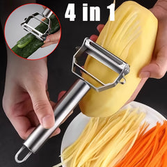 1pc, 4in1 Fruit Peeler, Kitchen Vegetable Peeler, Potato Peeler, Vegetable Graters, Fruit Grater, Shredder, Multifunctional Vegetable Cutter, Melon Planer, Fruit Skin Scraper, Kitchen Tools, Kitchen Gadgets, Dorm Essentials