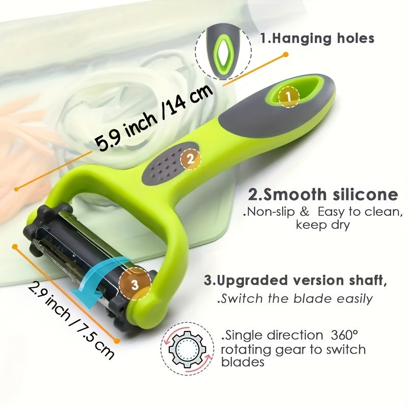 3-in-1 Multifunctional Peeler Kitchen Vegetable and Fruit Peeler with Grater Shredder Melon Planer and Fruit Skin Scraper