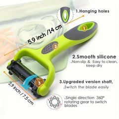 3-in-1 Multifunctional Peeler Kitchen Vegetable and Fruit Peeler with Grater Shredder Melon Planer and Fruit Skin Scraper