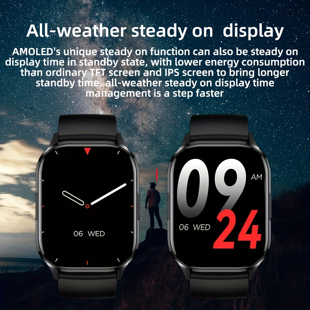 SENBONO 2024 Advanced AMOLED Smart Watch - Effortless Wireless Calling, HD Touchscreen, Always-On Display, Customizable Style, Health Monitor, All-Day Sport Tracker, iPhone/Android Compatible