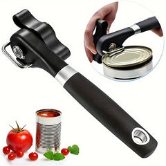 1pc, Can Opener, Stainless Steel Manual Can Bottle Opener With Smooth Edge, Ergonomic Design, Easy To Adjust Large Knob And Anti-Slip Comfortable Crank, Kitchen Stuff