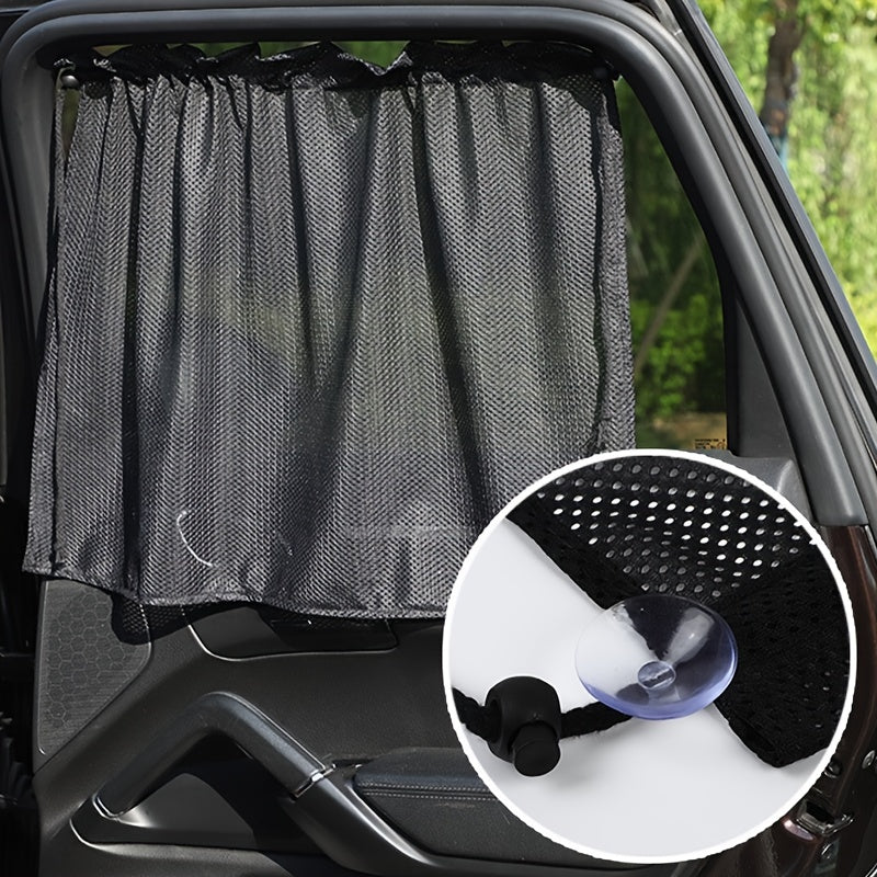 1pc Sunscreen Curtain, Car Sunscreen Curtain, Summer Car Sunscreen Curtain, Visible Landscape Sunshade Curtain, Essential Car Interior Supplies For Going Out, Christmas Halloween Thanksgiving Day Gift