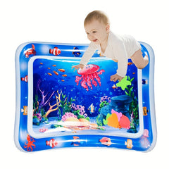 1pc Inflatable Jellyfish Crawling Mat, Under The Sea World Anime Ocean Theme Red Jellyfish Rattle Water Mat, Sports And Entertainment Inflatable Crawling Mat